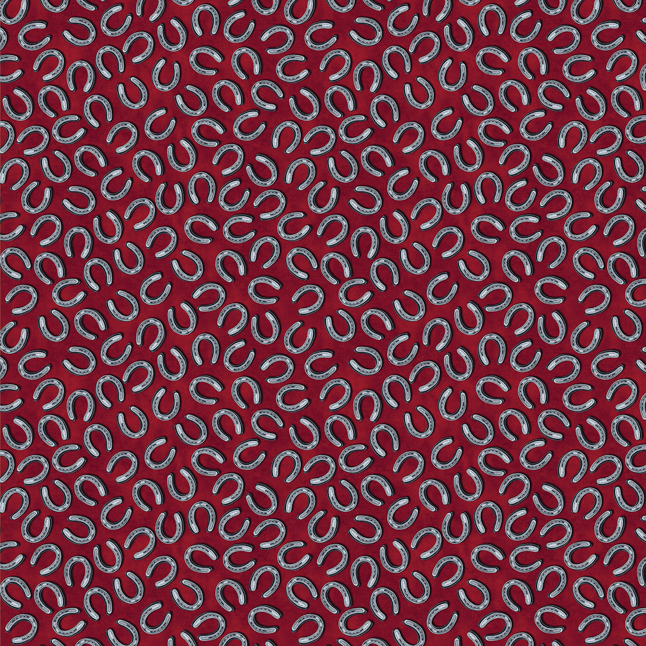 Yellowstone Tossed Horseshoes Brick Red Yardage | Benartex