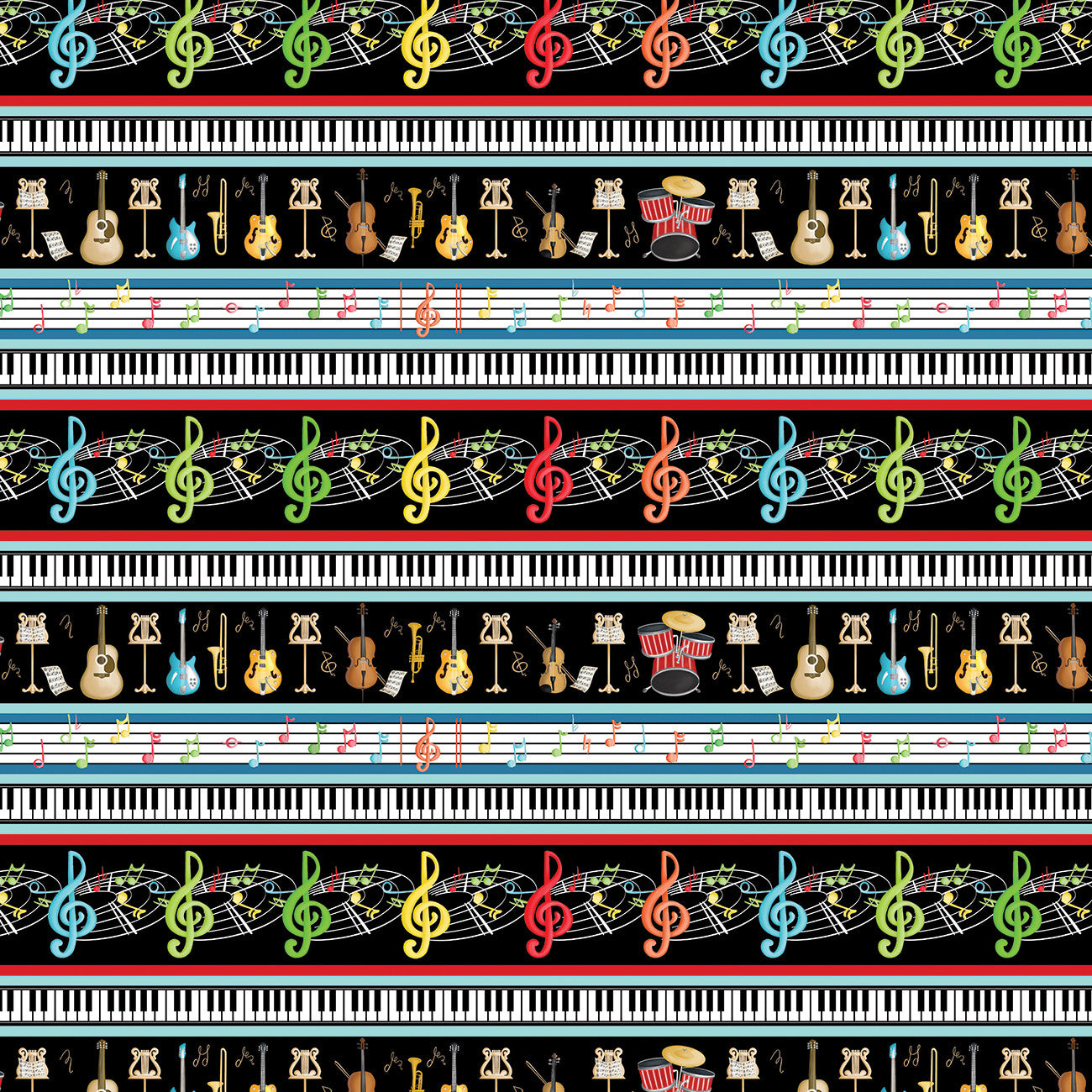 Making Music Musical Stripe Multi by Andi Metz | Benartex