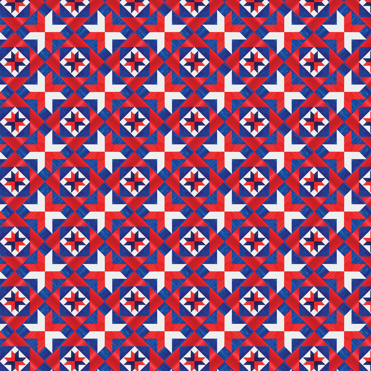 Faith, Family, Freedom Patriotic Geo Multi Patriotic Yardage by Nicole DeCamp | Benartex