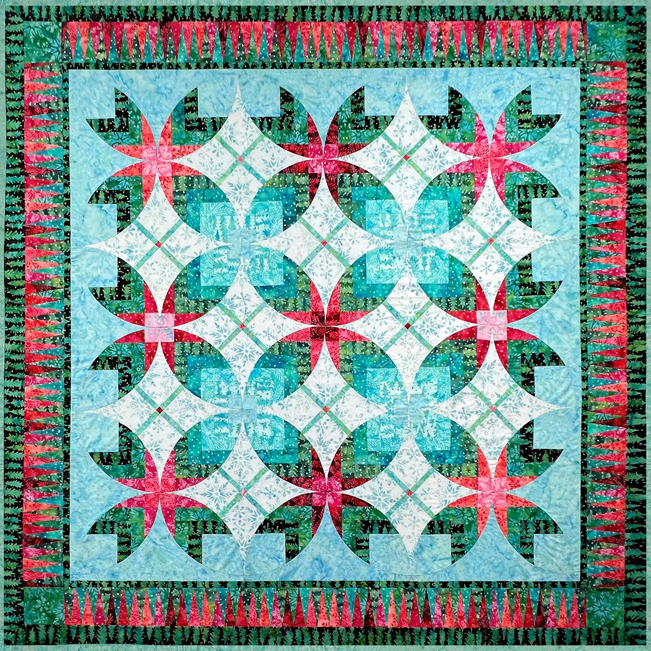 Christmas Rose Batik Quilt Kit by Jacqueline De Jonge | Anthology Fabrics