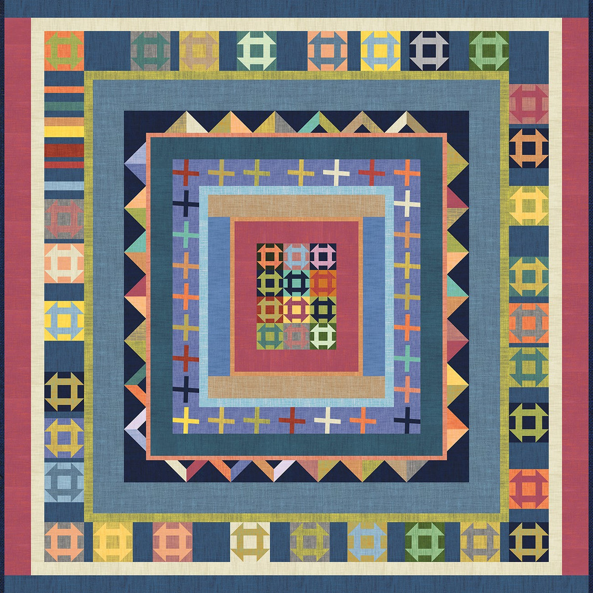 Handloom Basic Crossroads Multi Quilt Kit by Tara Faughnan | Windham