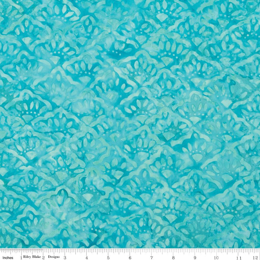 Bayou Blues Sirens Batik Fabric Swatch - Mystical Patterns