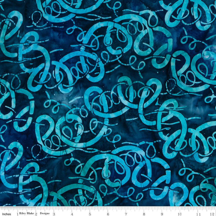 Expressions Batiks Tjaps Electric Blue Yardage | Riley Blake Designs