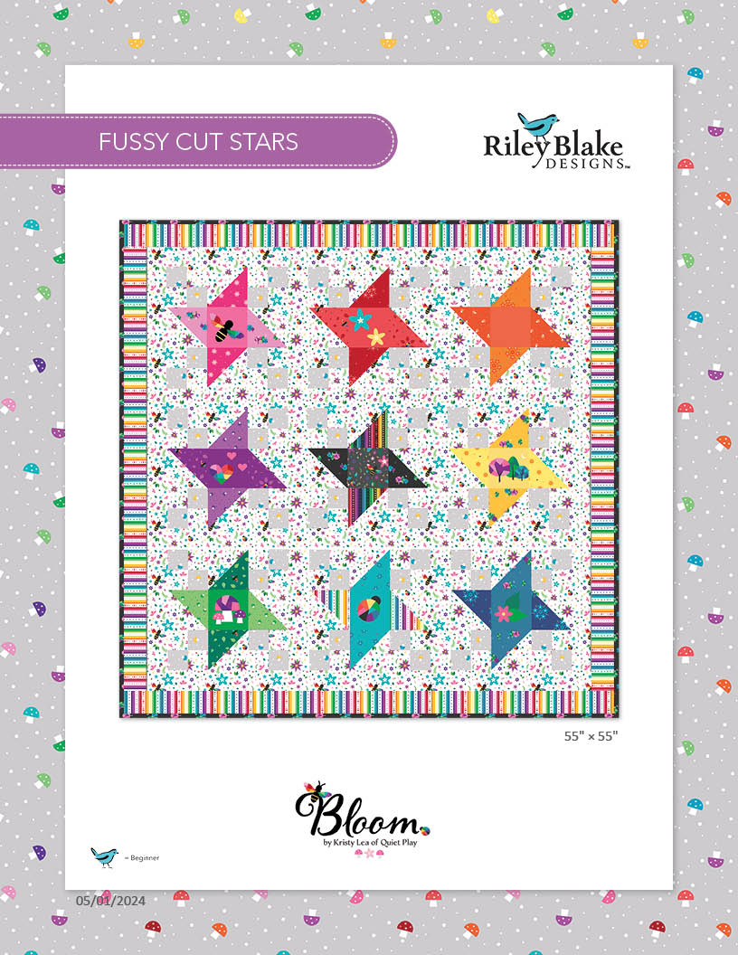 Fussy Cut Stars Quilt Pattern featuring Bloom from Kristy Lea - Free PDF from Riley Blake Designs