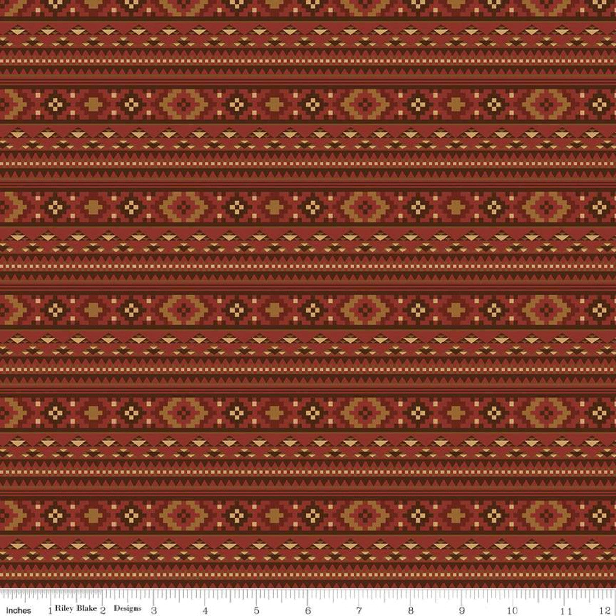 Back of the Chutes Stripe Rust Yardage by Hugh Cabot | Riley Blake Designs #C10131-RUST
