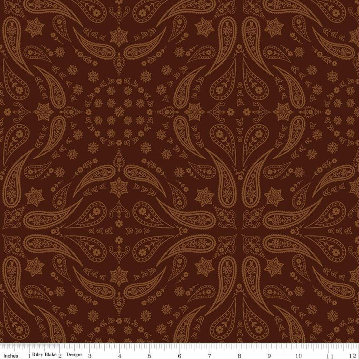 Back of the Chutes Bandana Chestnut Yardage by Hugh Cabot | Riley Blake Designs #C10132-CHESTNUT