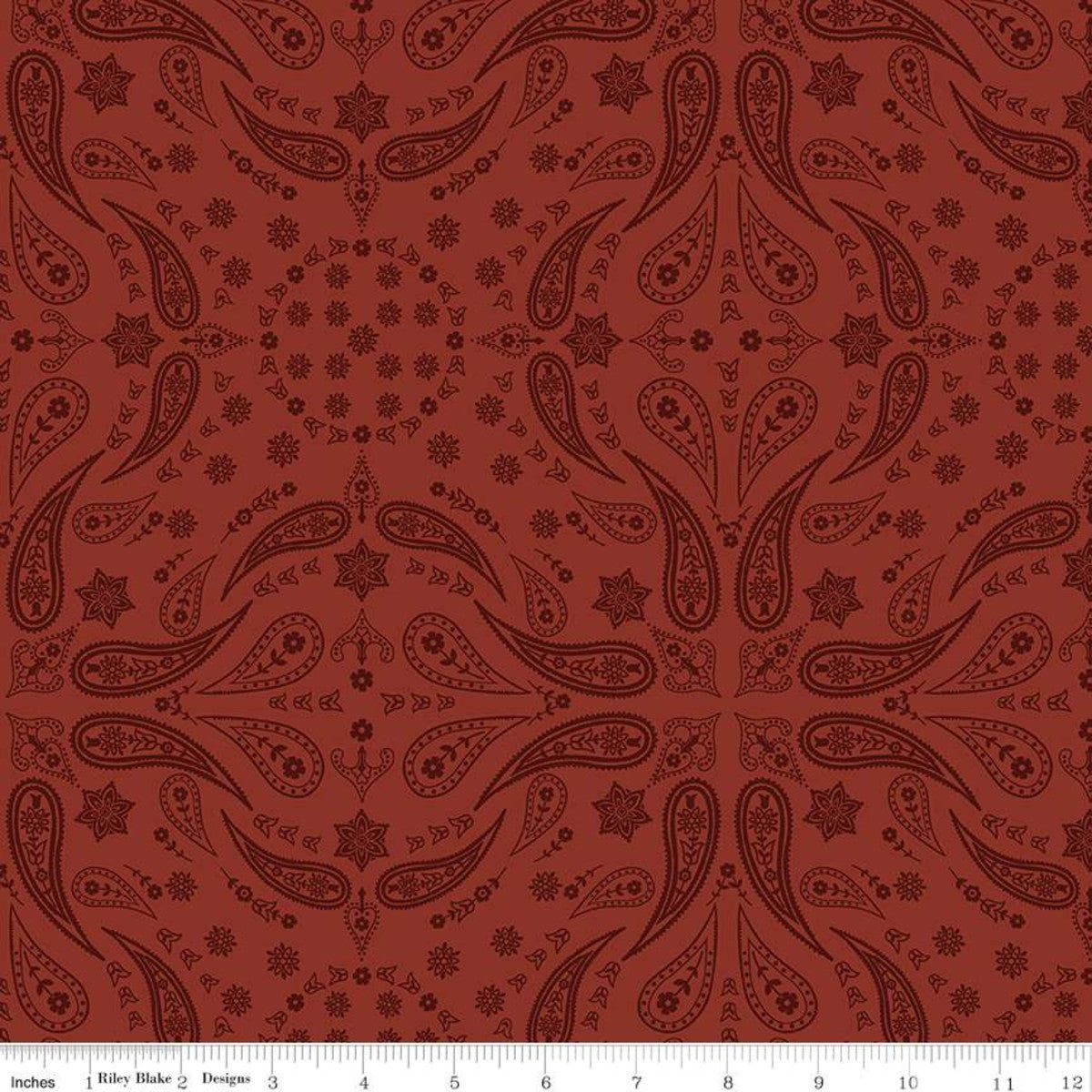 Back of the Chutes Bandana Rust Yardage by Hugh Cabot | Riley Blake Designs #C10132-RUST