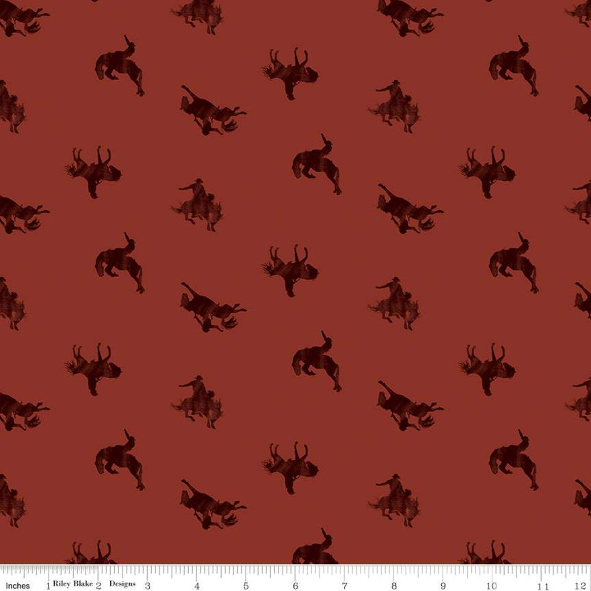 Back of the Chutes Broncos Rust Yardage by Hugh Cabot | Riley Blake Designs #C10133-RUST