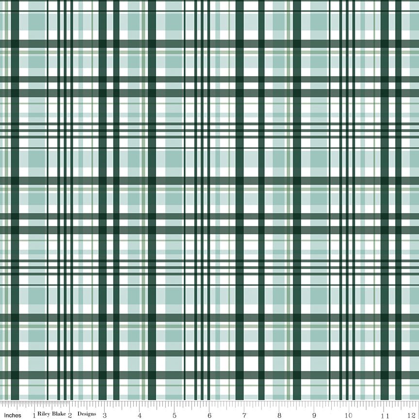 It's a Boy Plaid Hunter Yardage by Echo Park Paper Co | Riley Blake Designs