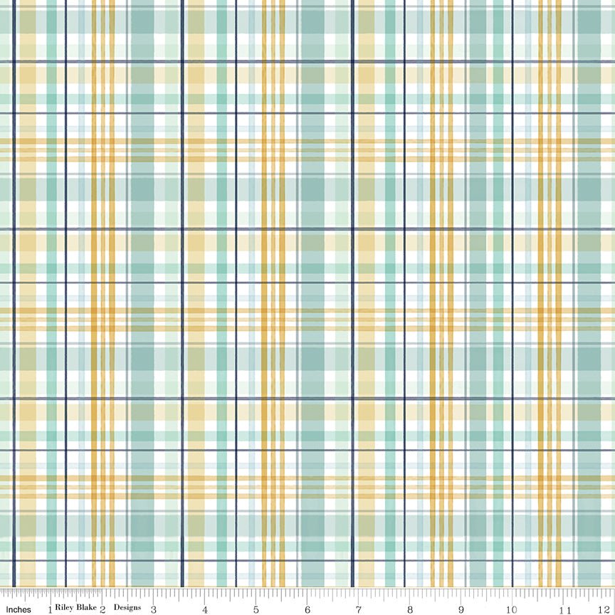 It's a Boy Plaid Multi Yardage by Echo Park Paper Co | Riley Blake Designs