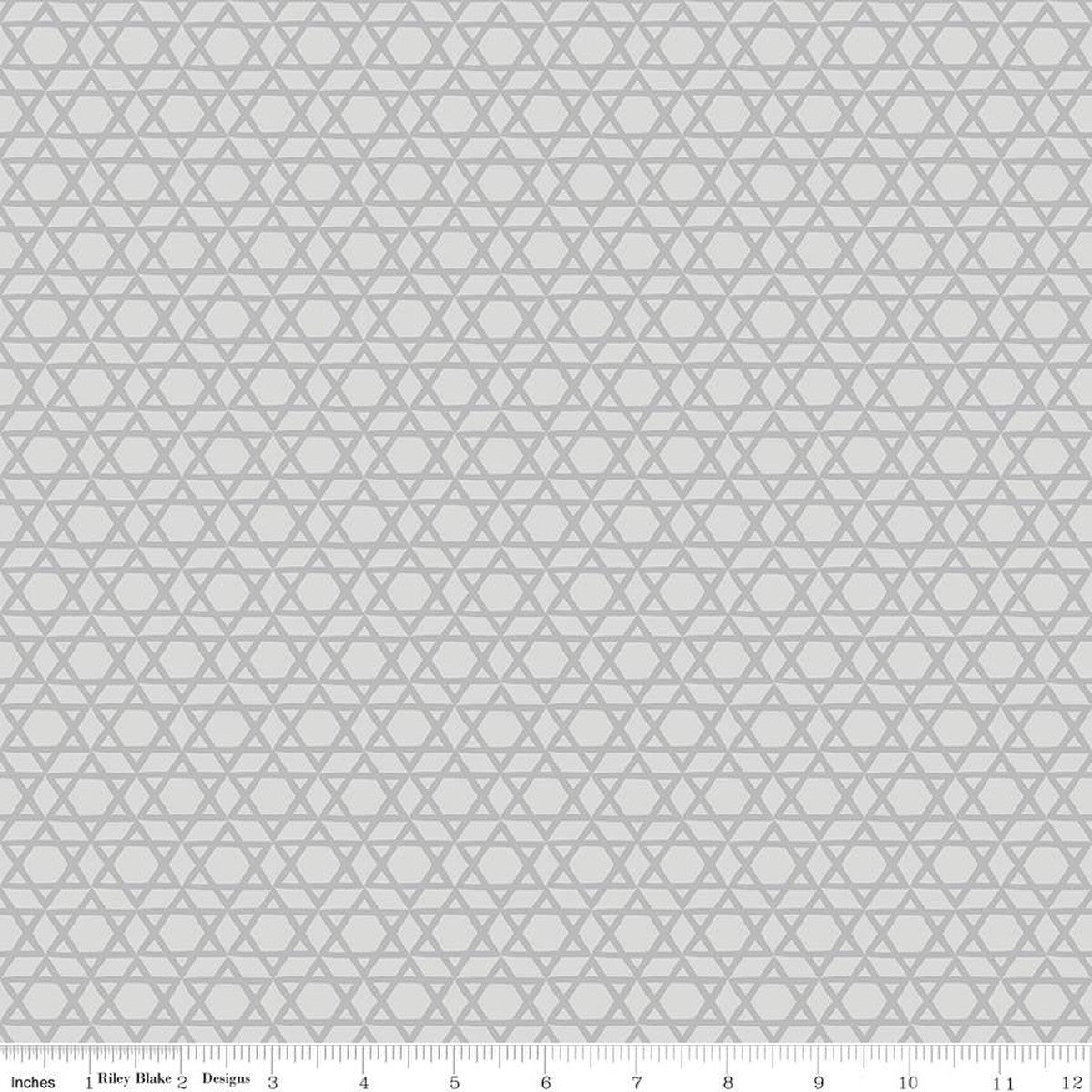 Hanukkah Nights Star of David Gray Yardage by Tara Reed | Riley Blake Designs #C13432-GRAY