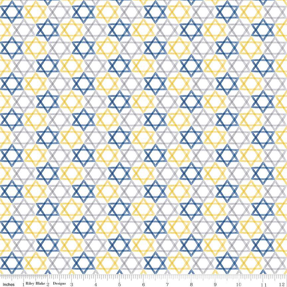 Hanukkah Nights Star of David White Yardage by Tara Reed | Riley Blake Designs #C13432-WHITE