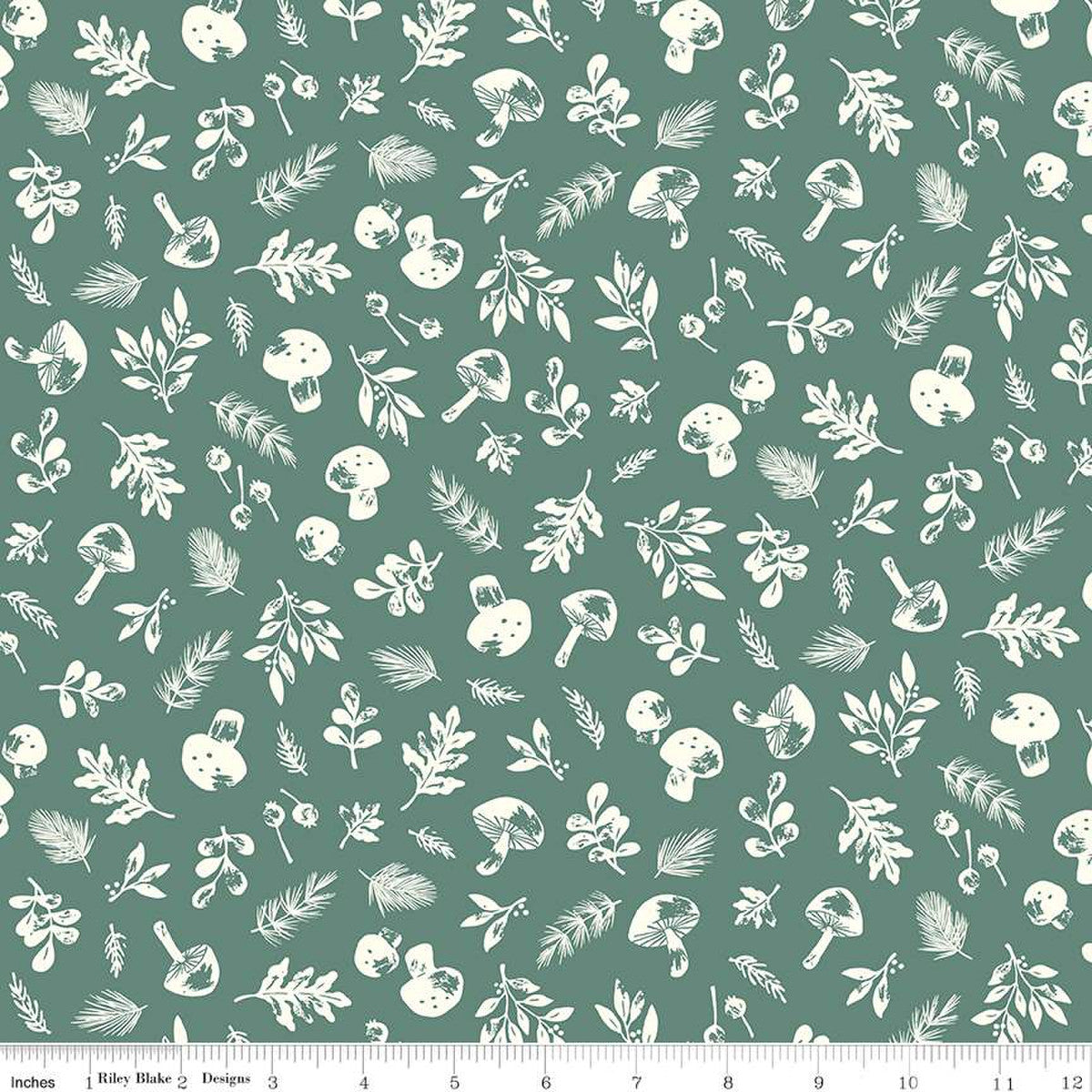 Yuletide Forest Woodland Sage Yardage by Katherine Lenius | Riley Blake Designs