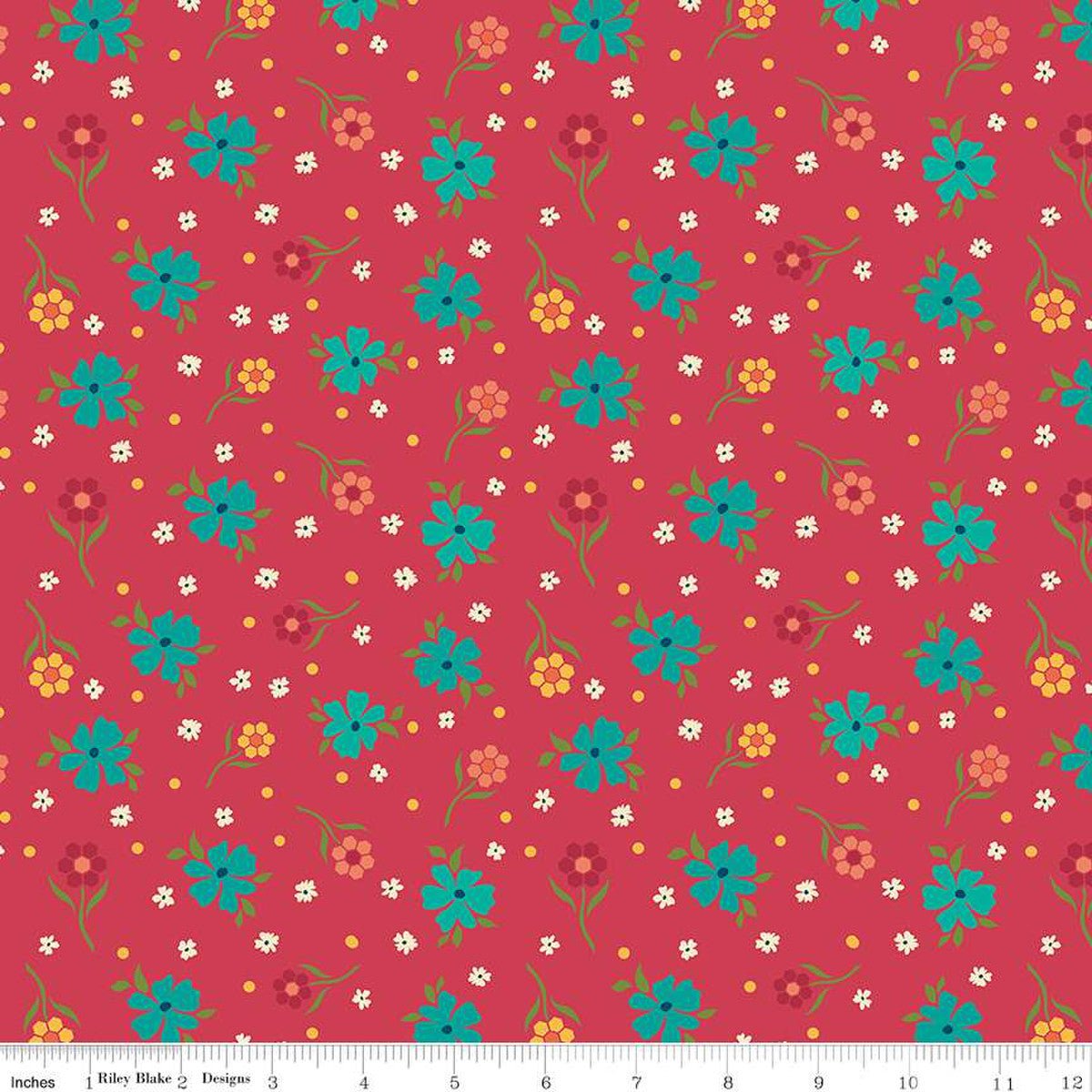 Market Street Flowers Berry Yardage by Heather Peterson | Riley Blake Designs