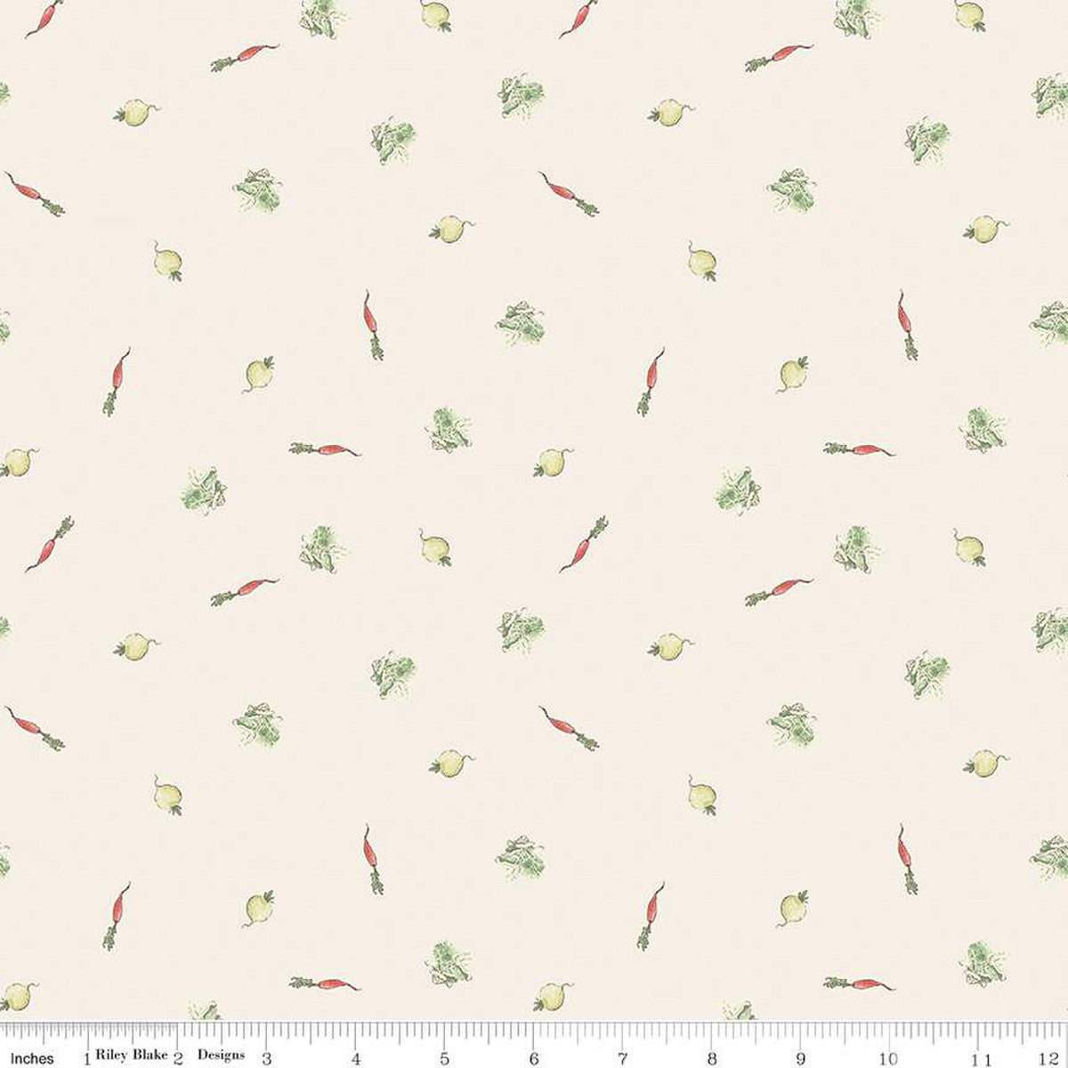The Tale Of Peter Rabbit Veggies Cream Yardage by Beatrix Potter | Riley Blake Designs #C14703-CREAM