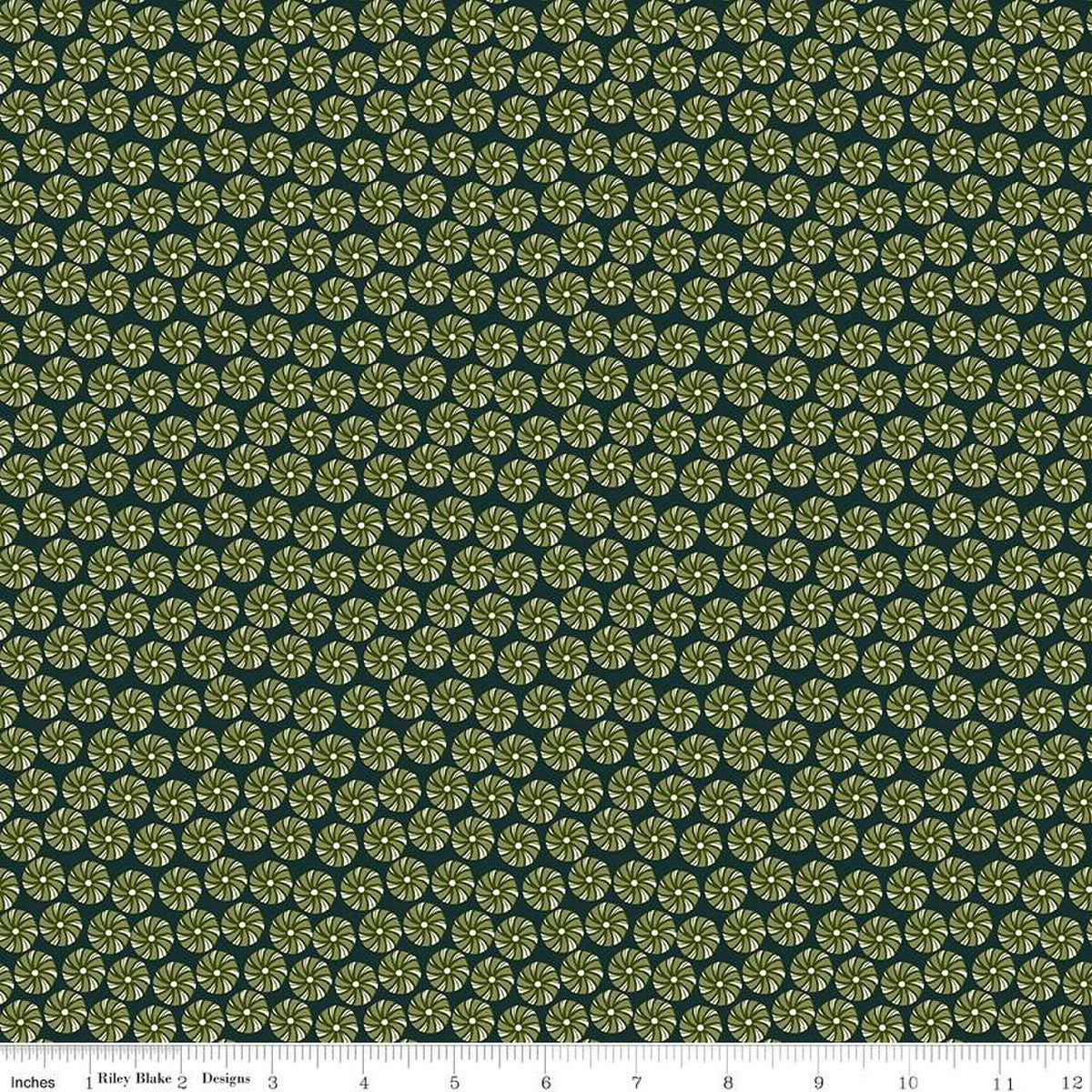 Christmas Is In Town Peppermints Forest Yardage by Sandy Gervais | Riley Blake Designs #C14743-FOREST
