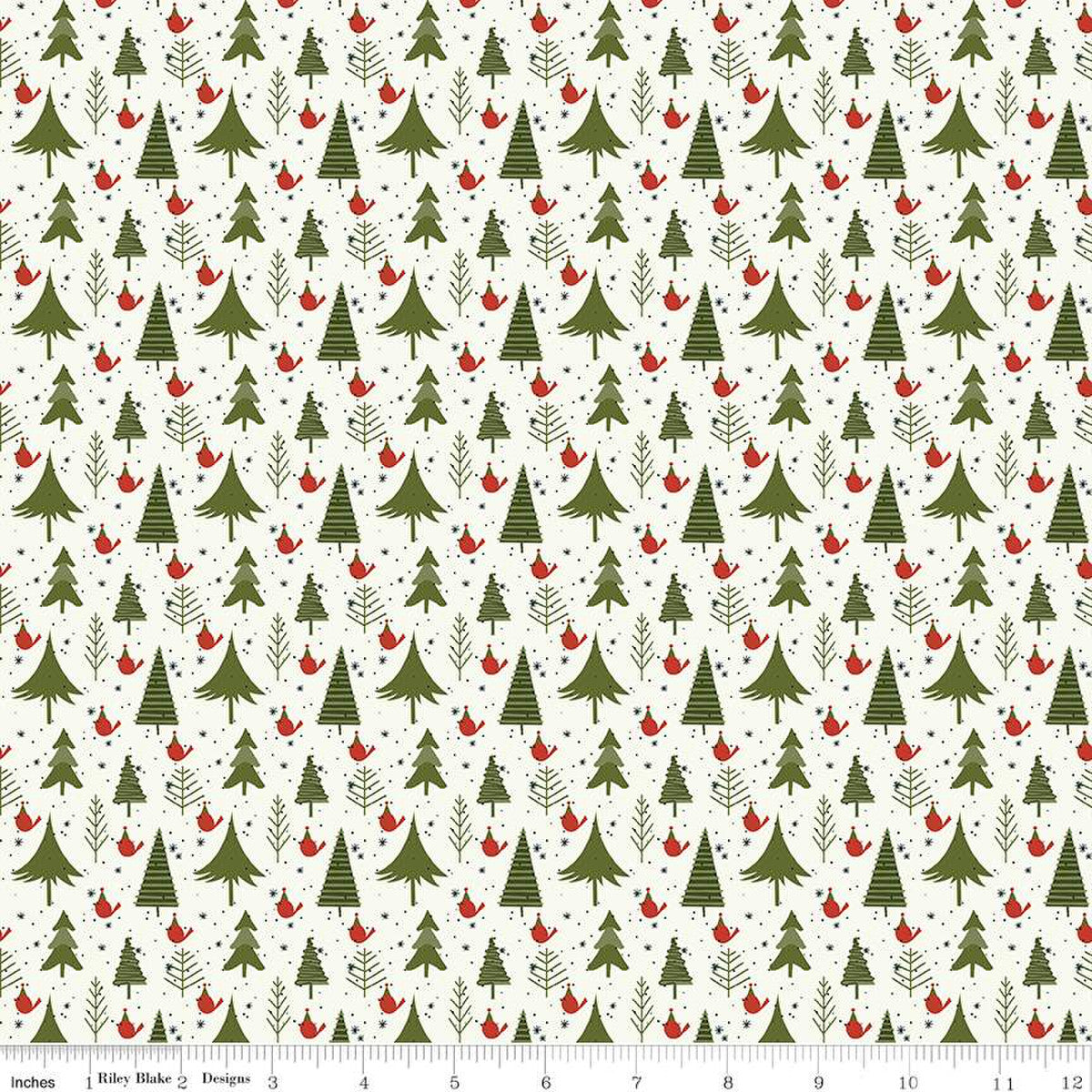 Christmas Is In Town Trees Cream Yardage by Sandy Gervais | Riley Blake Designs #C14744-CREAM