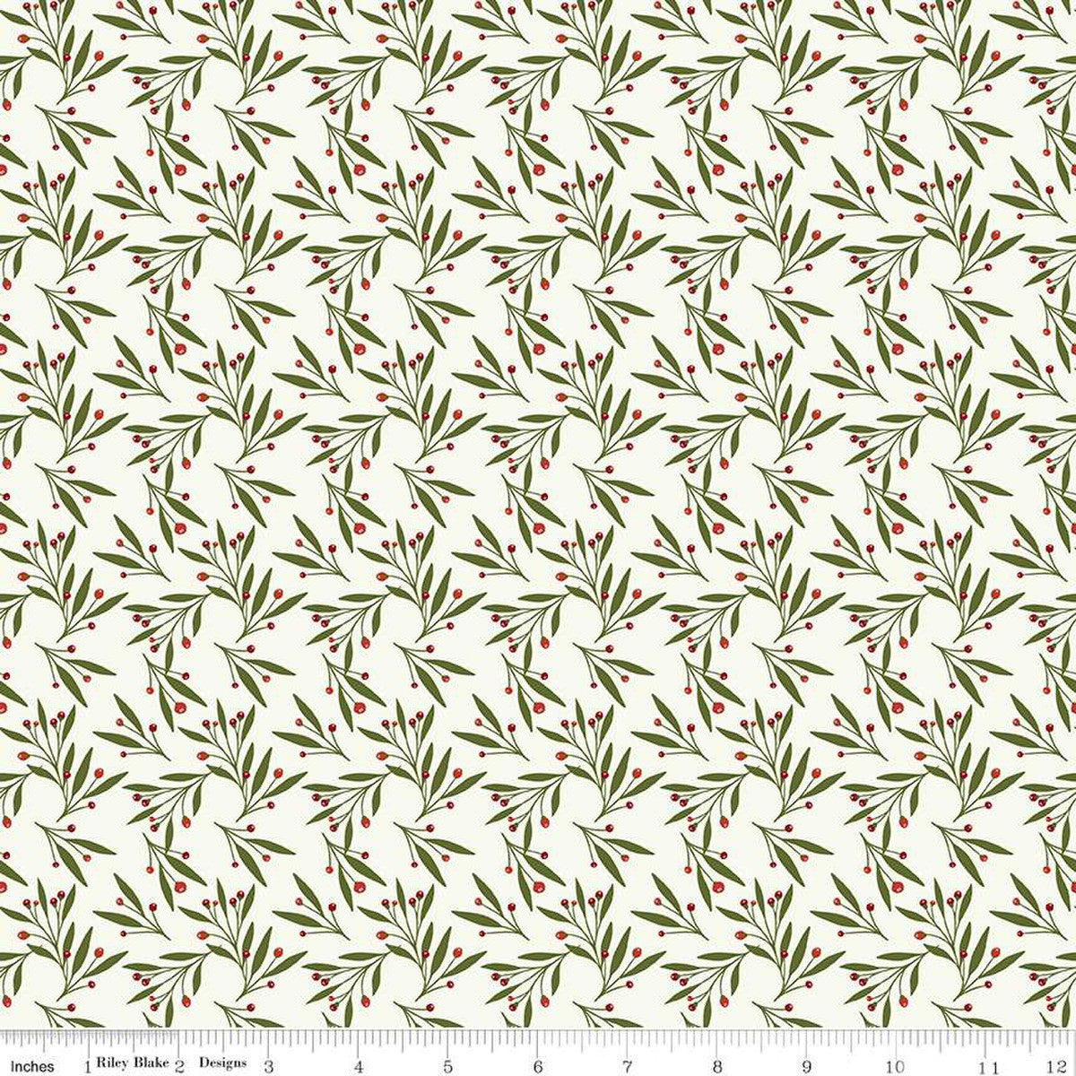 Christmas Is In Town Mistletoe Cream Yardage by Sandy Gervais | Riley Blake Designs #C14745-CREAM
