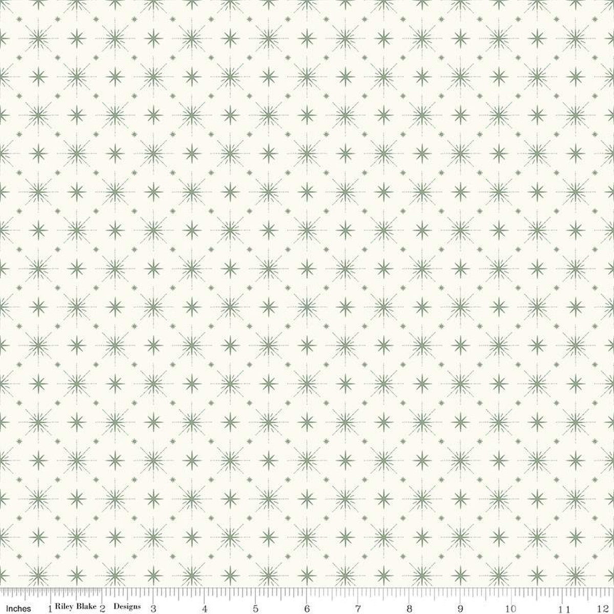 Christmas Is In Town Stars Cream Yardage by Sandy Gervais | Riley Blake Designs #C14747-CREAM