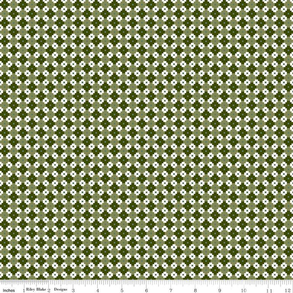 Christmas Is In Town Geo Green Yardage by Sandy Gervais | Riley Blake Designs #C14748-GREEN