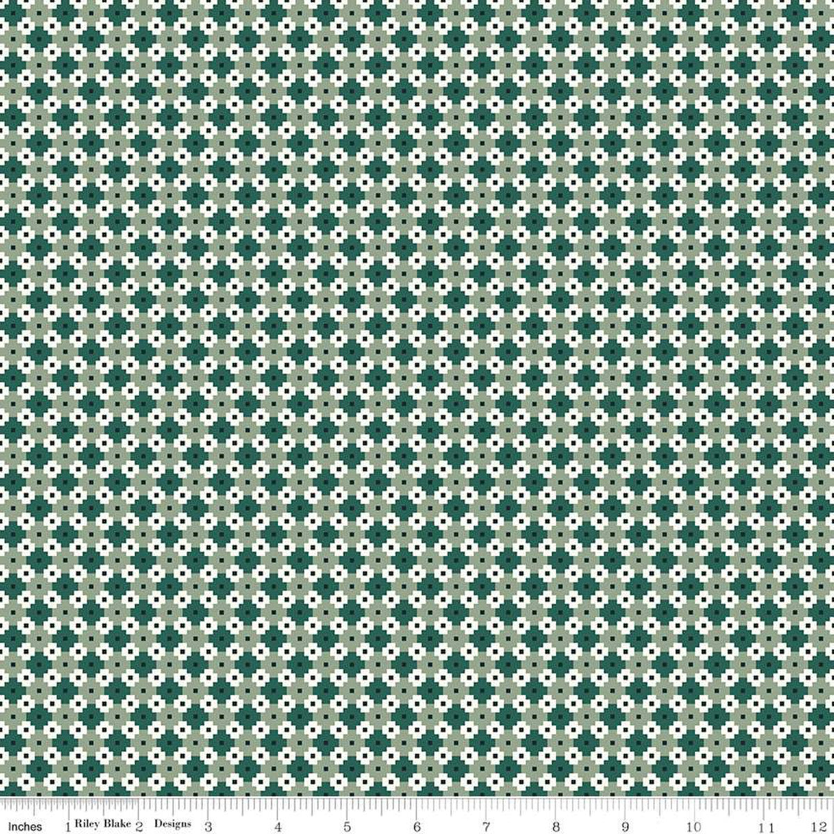 Christmas Is In Town Geo Teal Yardage by Sandy Gervais | Riley Blake Designs #C14748-TEAL