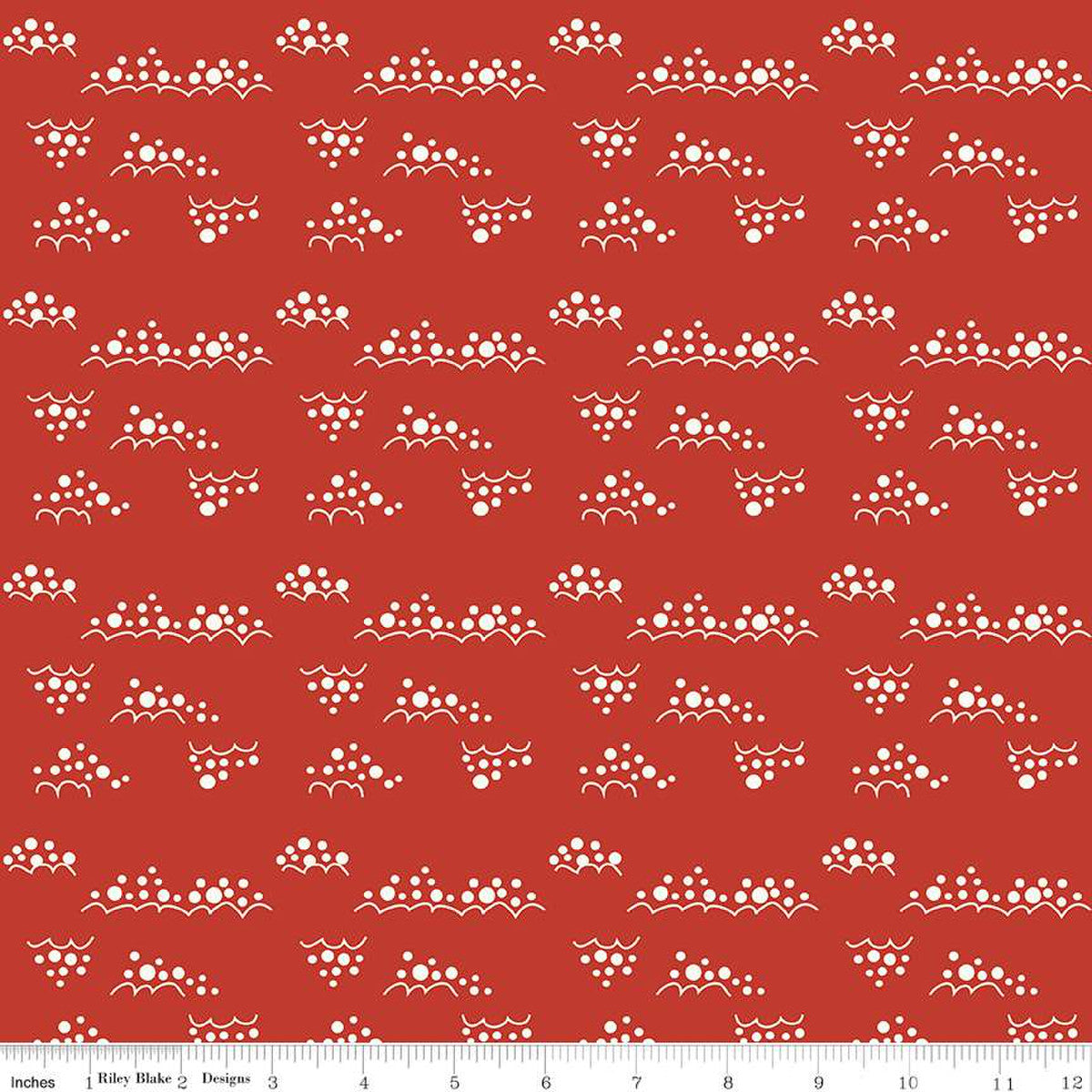 Christmas Is In Town Snowballs Red Yardage by Sandy Gervais | Riley Blake Designs #C14749-RED