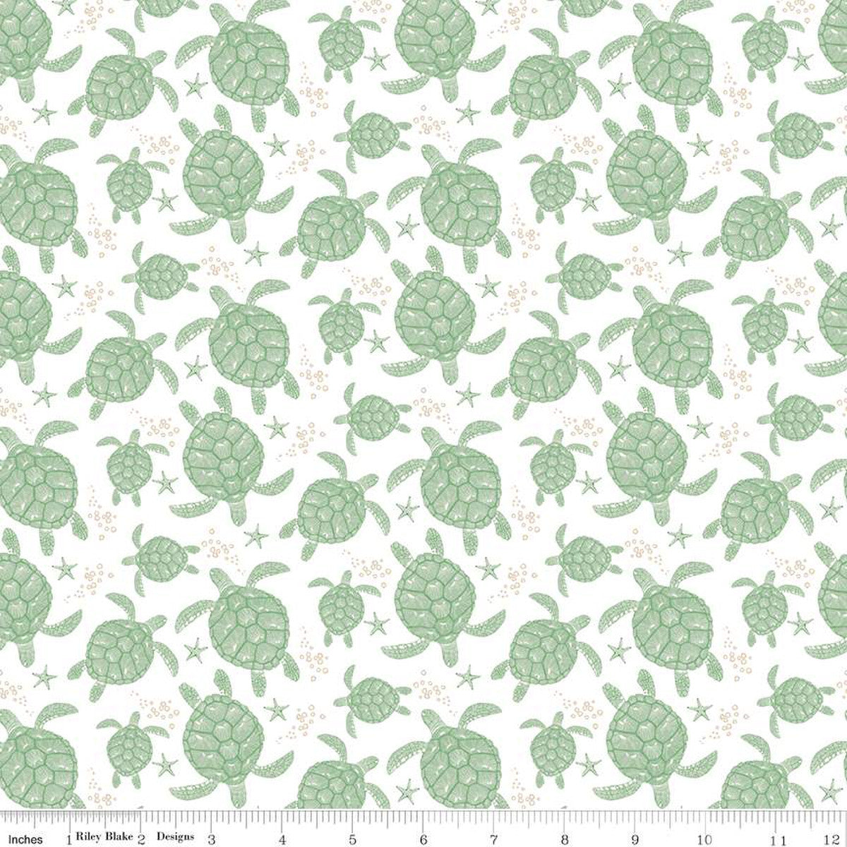 Free As The Ocean Turtles White Yardage by Lisa Audit | Riley Blake Designs #C14802-WHITE