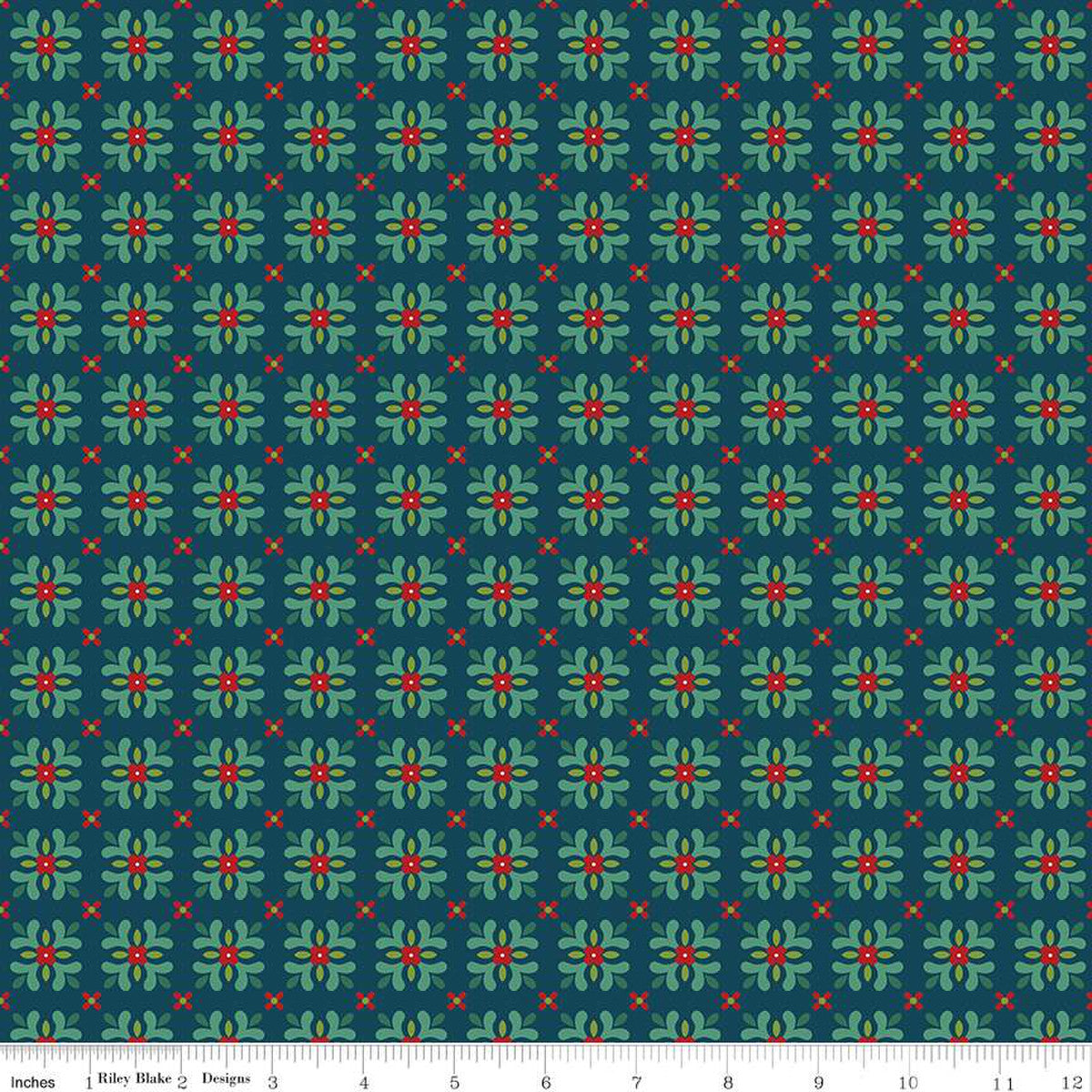 In From The Cold Tiles Navy Yardage by Heather Peterson | Riley Blake Designs #C14864-NAVY