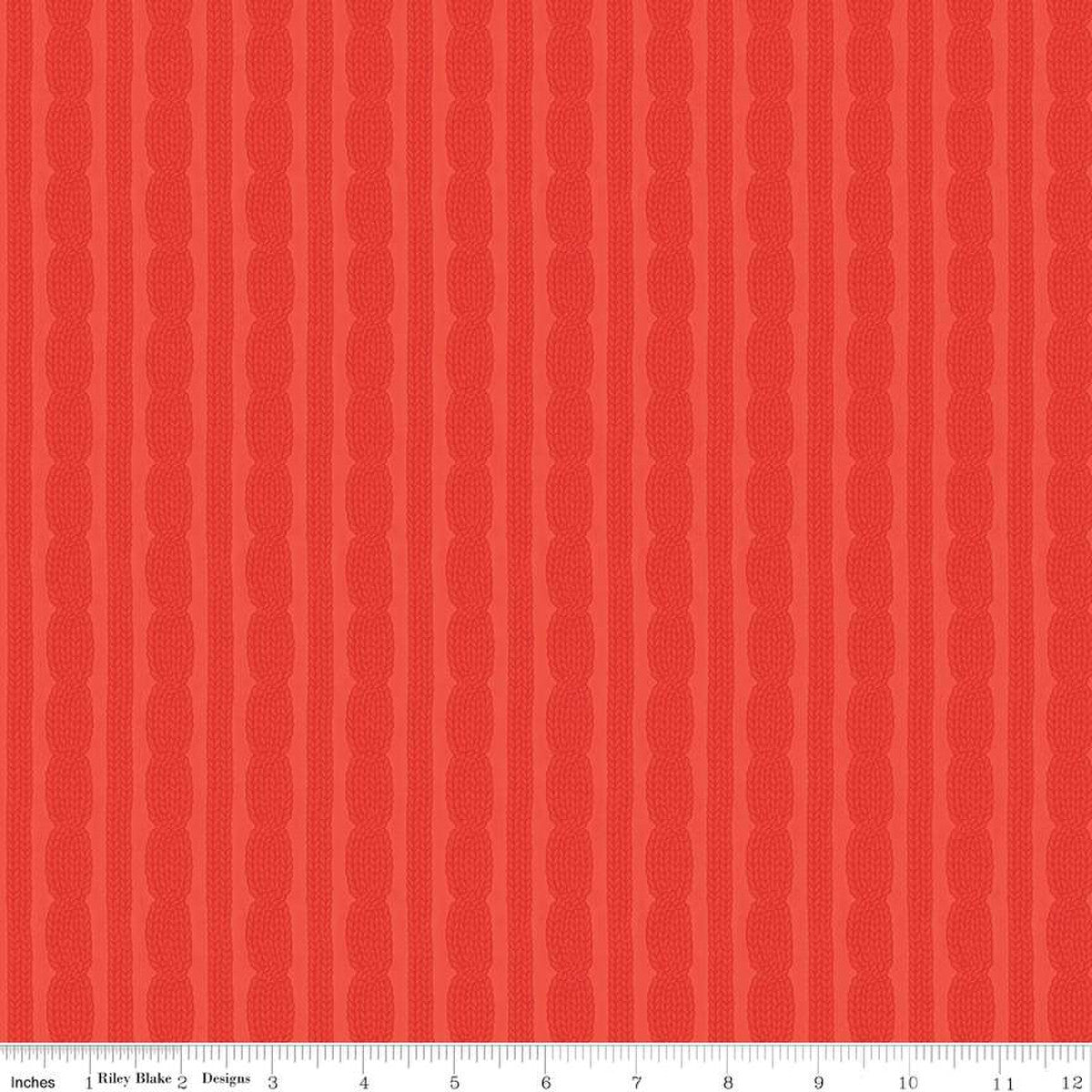 In From The Cold Knit Coral Yardage by Heather Peterson | Riley Blake Designs #C14867-CORAL