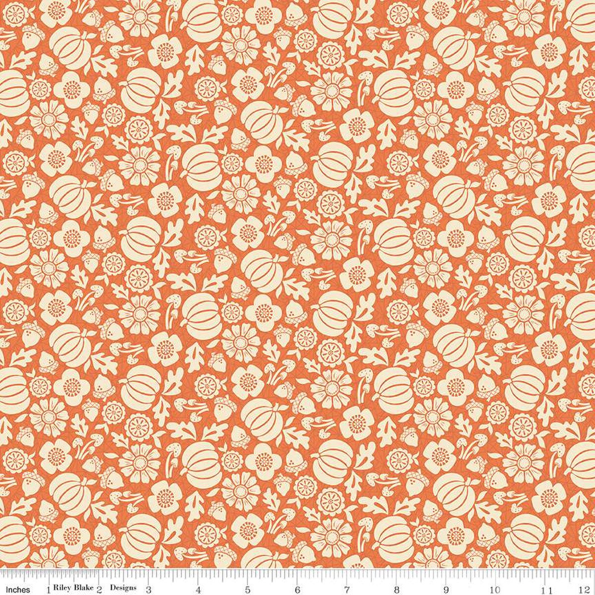 Autumn Afternoon Pumpkins Orange Yardage by Heather Peterson | Riley Blake Designs SKU #C14871-ORANGE
