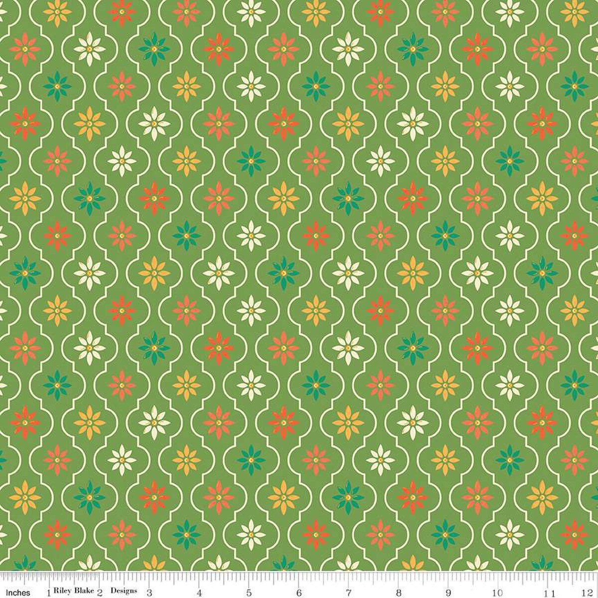 Autumn Afternoon Moroccan Tile Green Yardage by Heather Peterson | Riley Blake Designs SKU #C14874-GREEN