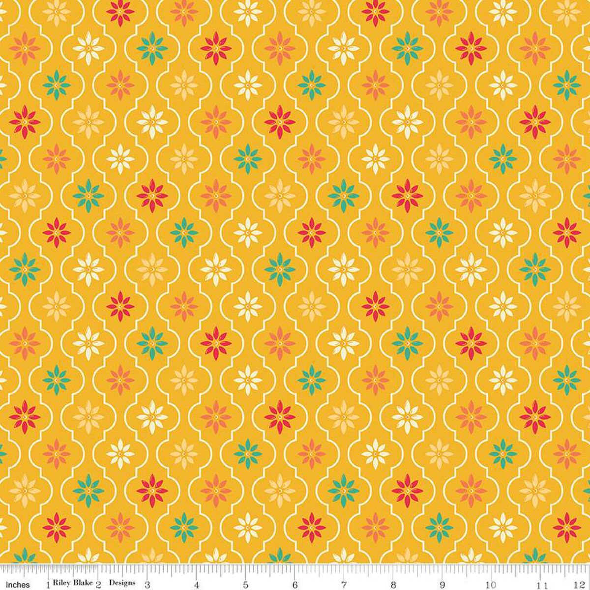 Autumn Afternoon Moroccan Tile Saffron Yardage by Heather Peterson | Riley Blake Designs SKU #C14874-SAFFRON