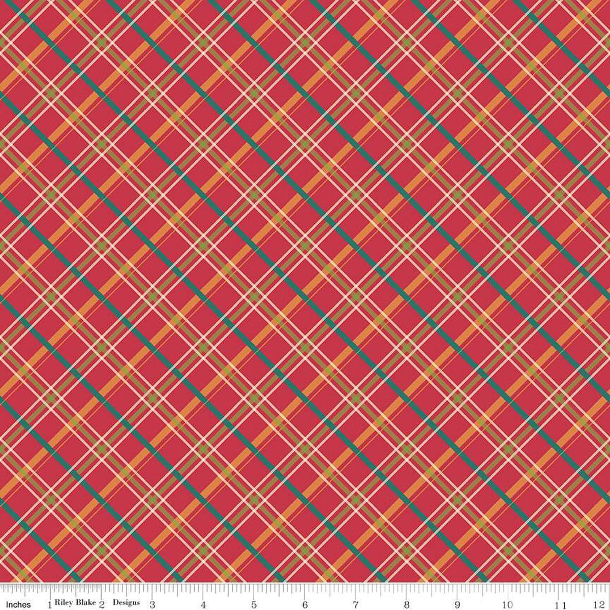 Autumn Afternoon Plaid Berry Yardage by Heather Peterson | Riley Blake Designs SKU #C14875-BERRY