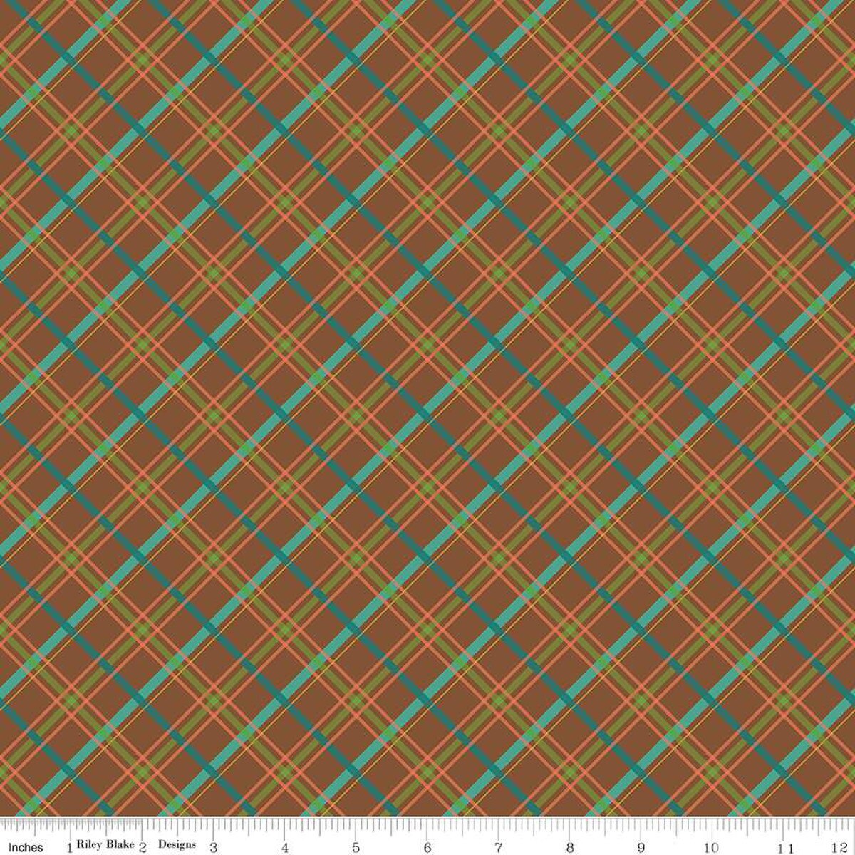 Autumn Afternoon Plaid Brown Yardage by Heather Peterson | Riley Blake Designs SKU #C14875-BROWN