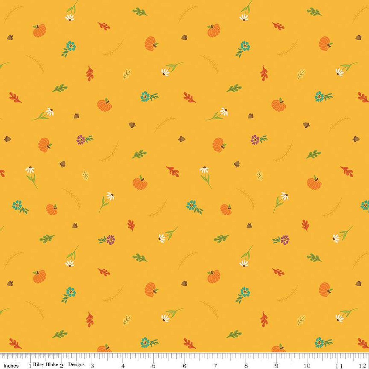 Autumn Afternoon Fall Toss Saffron Yardage by Heather Peterson | Riley Blake Designs SKU #C14877-SAFFRON