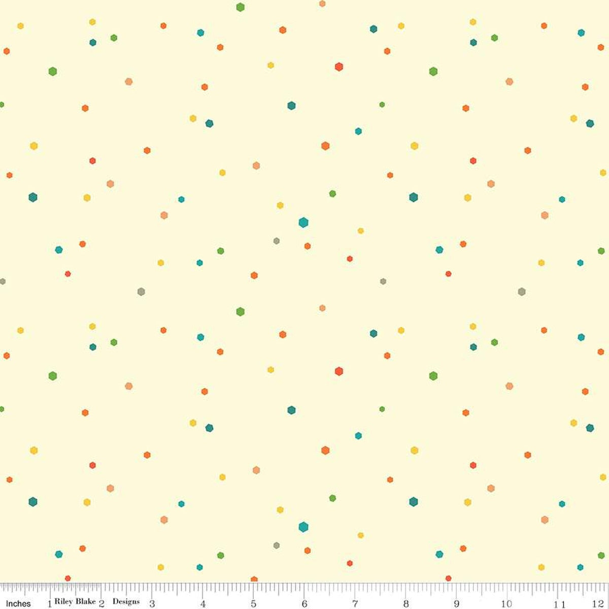 Autumn Afternoon Hexi Dots Cream Yardage by Heather Peterson | Riley Blake Designs SKU #C14879-CREAM