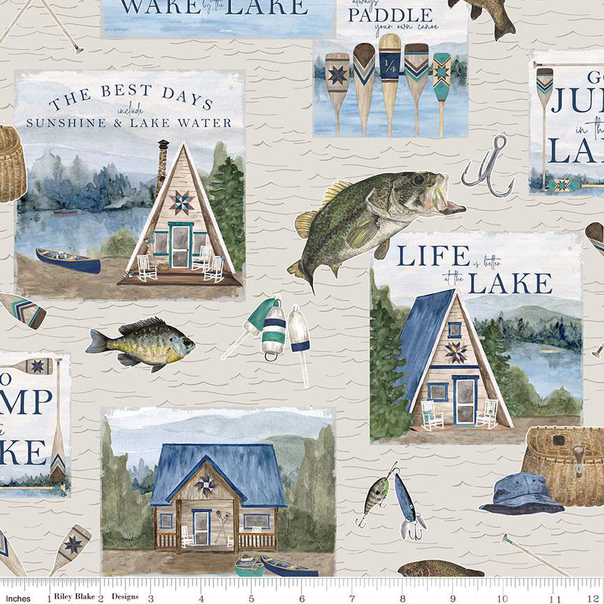 Wake at the Lake Main Tan Yardage by Tara Reed | Riley Blake Designs #C14890-TAN