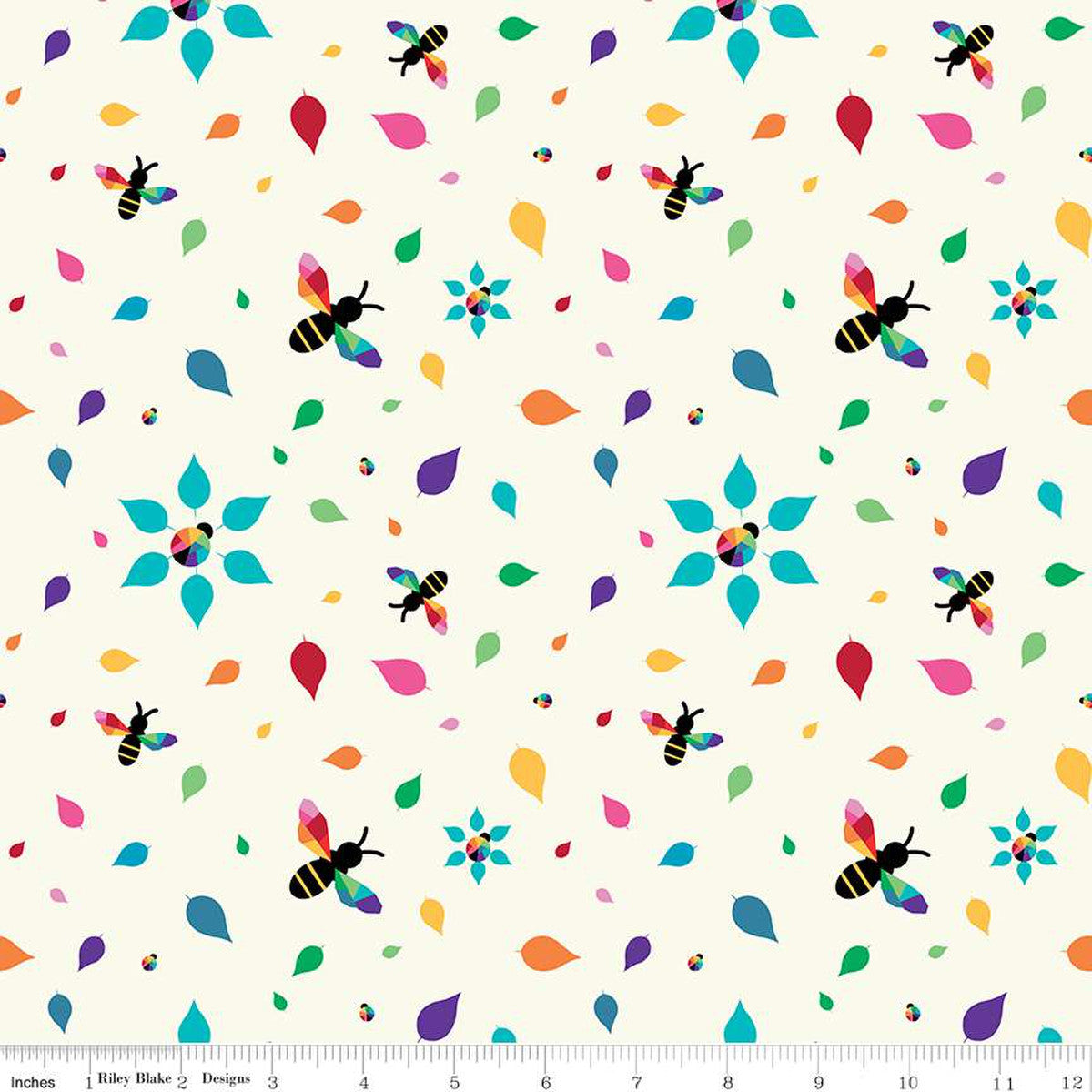 Bloom Busy Bees Cream Yardage by Kristy Lea of Quiet Play | Riley Blake Designs #C14982-CREAM