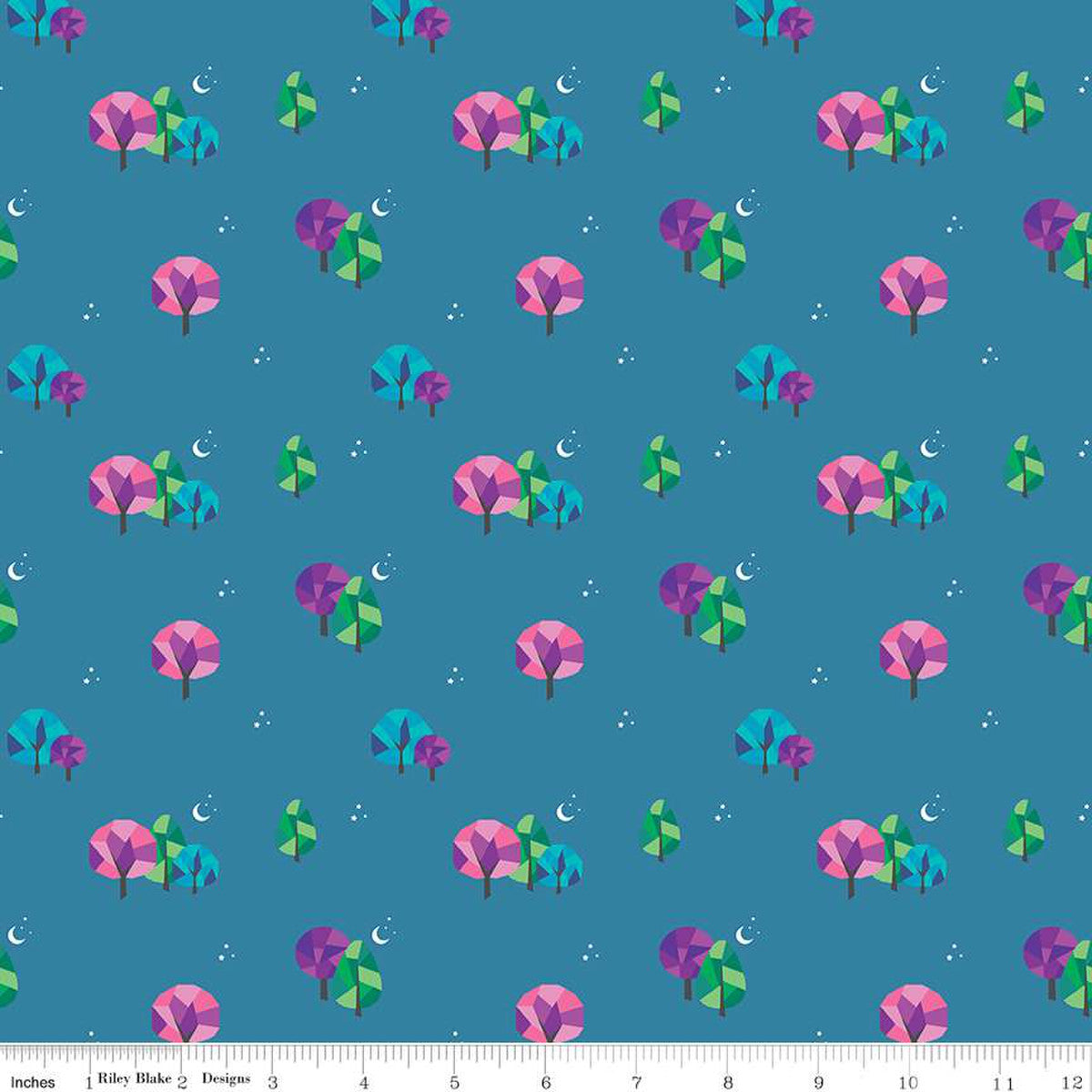 Bloom Moonlit Teal End of Bolt by Kristy Lea | Riley Blake Designs