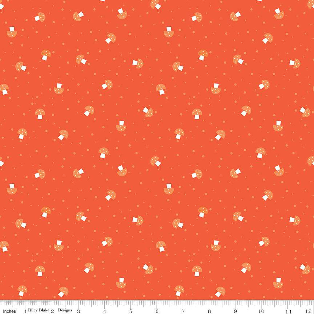 Bloom Mushies Orange Yardage by Kristy Lea of Quiet Play | Riley Blake Designs #C14986-ORANGE