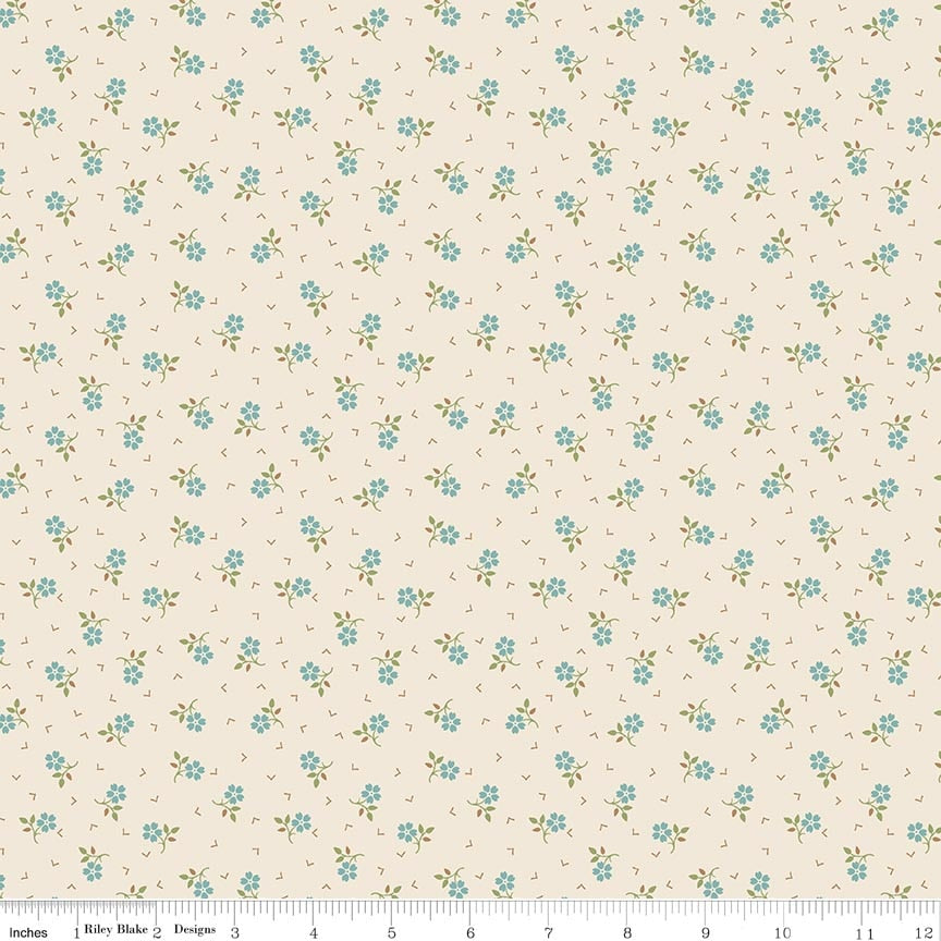 Baked with Love Thankful Wedgewood Yardage by Lori Holt | Riley Blake Designs