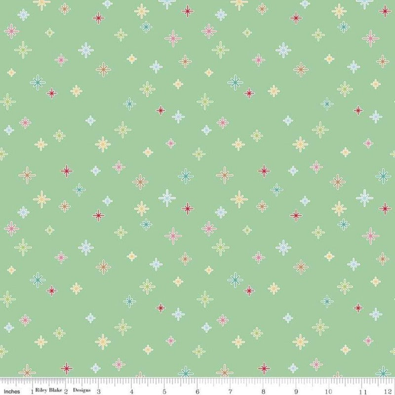Cozy Christmas Sparkle Mint Cotton Yardage by Lori Holt | Riley Blake Designs #C5365-MINT
