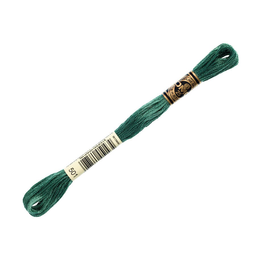 DMC 501 Dark Blue Green 6 Strand Embroidery Floss | DMC #117-501
