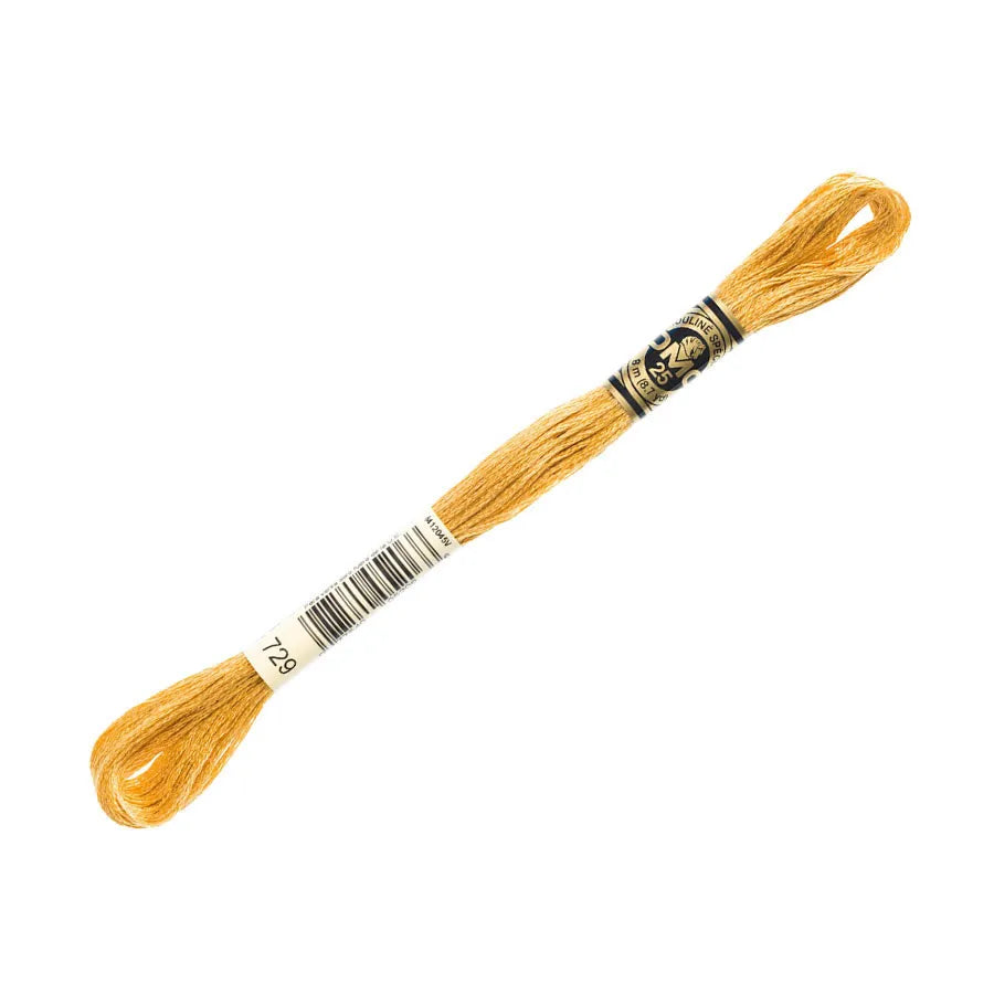 DMC 729 Medium Old Gold 6 Strand Embroidery Floss | DMC #117-729