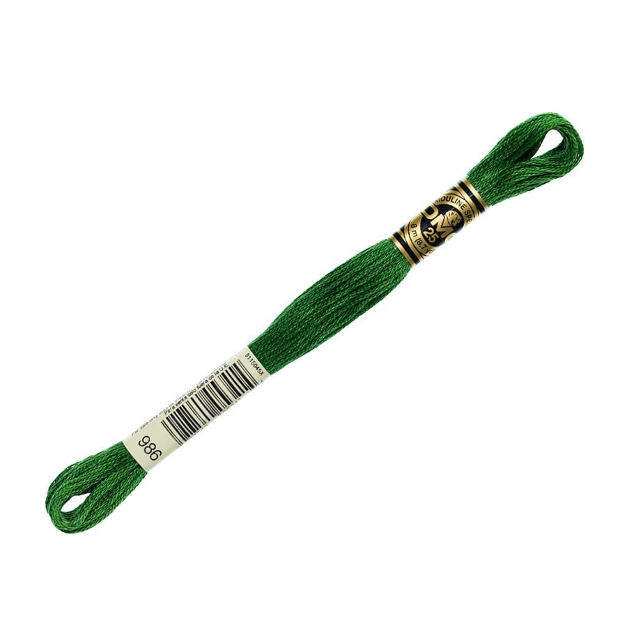 DMC 986 Very Dark Forest Green 6 Strand Embroidery Floss | DMC