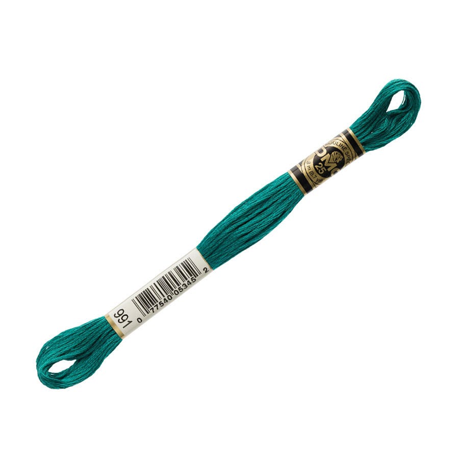 DMC 991 Dark Aquamarine 6 Strand Embroidery Floss | DMC #117-991