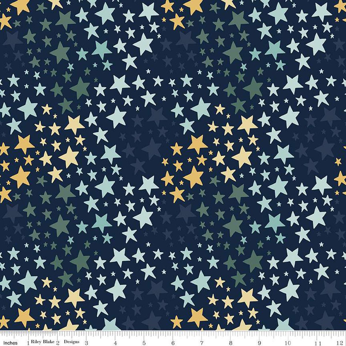 Designer Flannel It's A Boy Stars Navy Yardage by Echo Park Paper Co | Riley Blake Designs