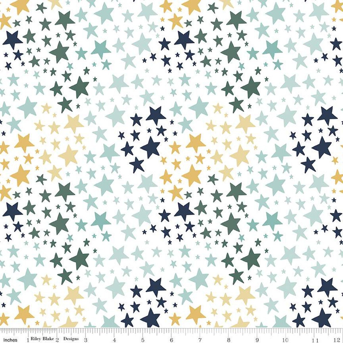 It's A Boy Stars White Flannel End of Bolt by Echo Park Paper Co | Riley Blake Designs