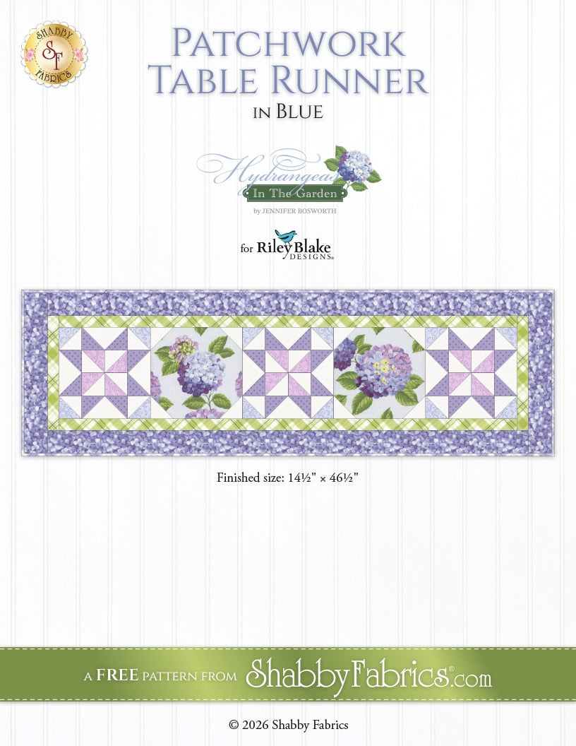 Patchwork Table Runner in Blue