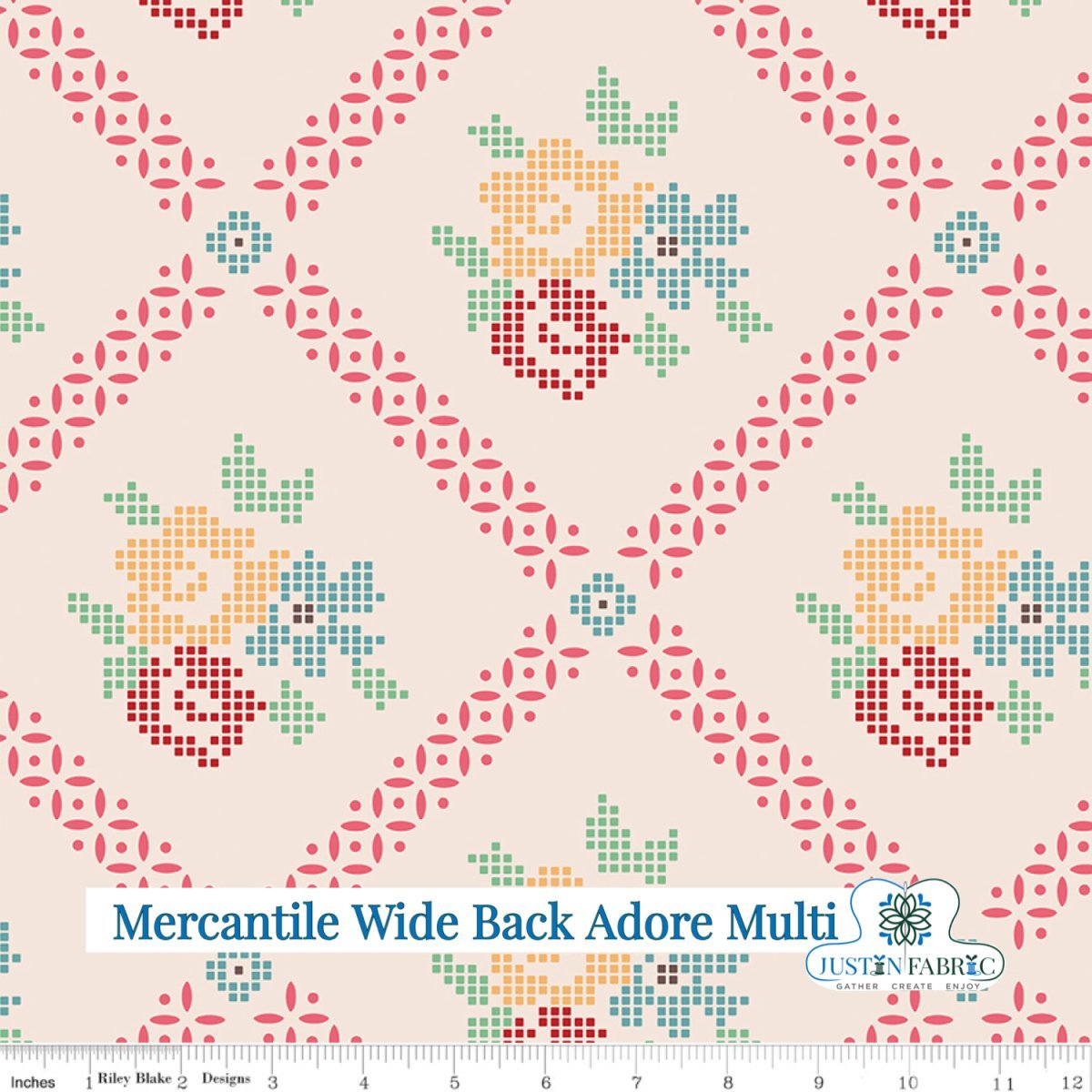 Mercantile Wide Back Adore Multi Yardage by Lori Holt | Riley Blake Designs, SKU: WB14408-MULTI Pre-Order January 2024 -WB14408-MULTI - Justin Fabric!
